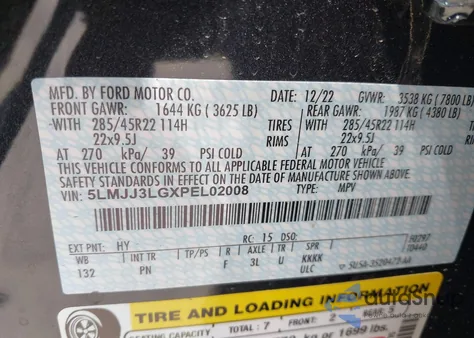 2023 Lincoln Navigator Reserve L z USA, uszkodzony, nr VIN 5LMJJ3LGXPEL02008